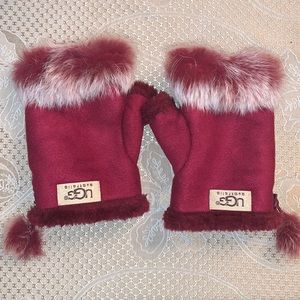 UGG Fingerless Fur Gloves